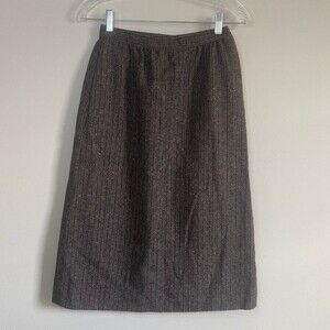 Vintage Pendleton Brown Tweed High Waisted Skirt Size Small